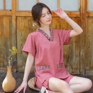 2024新款 按摩服洗浴中心浴服 足疗汗蒸服女苎麻高档大码 桑拿服男款