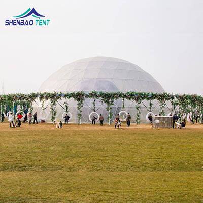 lrges mGeodesic Doe Tranparent Half Sphere Tenat
