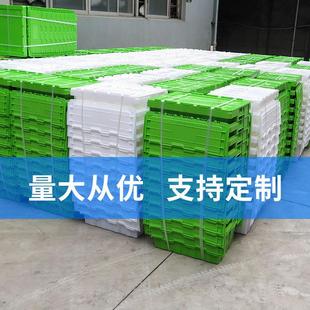 蓝色转运箱物流箱OQI塑 现货物斜流折叠周料转箱 工业胶箱插箱