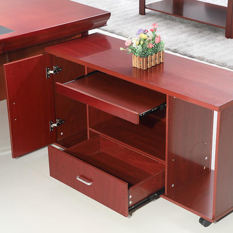 漆贴木皮油老板桌总桌主桌大班台经理桌实木贴皮办公MA18桌裁椅管