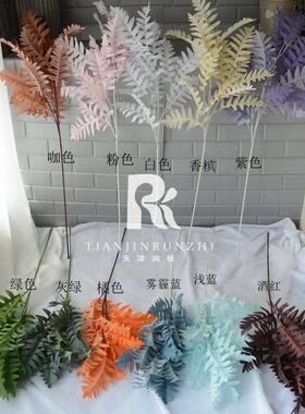 仿真花大叶波斯叶路AL-586吊顶装饰柏婚礼庆堂插花摆件引绿植槐叶