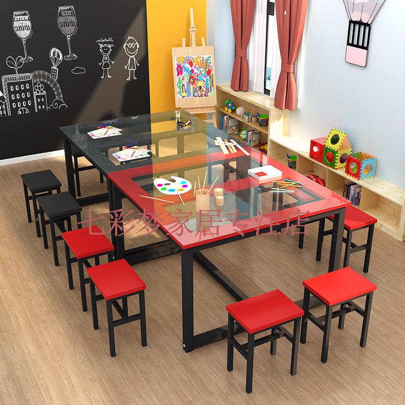 幼儿桌园玻绘画XD_7pzxm补美术桌学生习辅导培璃训