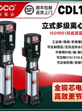 CDL12立式多级离心泵不锈钢叶轮铜芯电机高效节能增压泵抽水泵