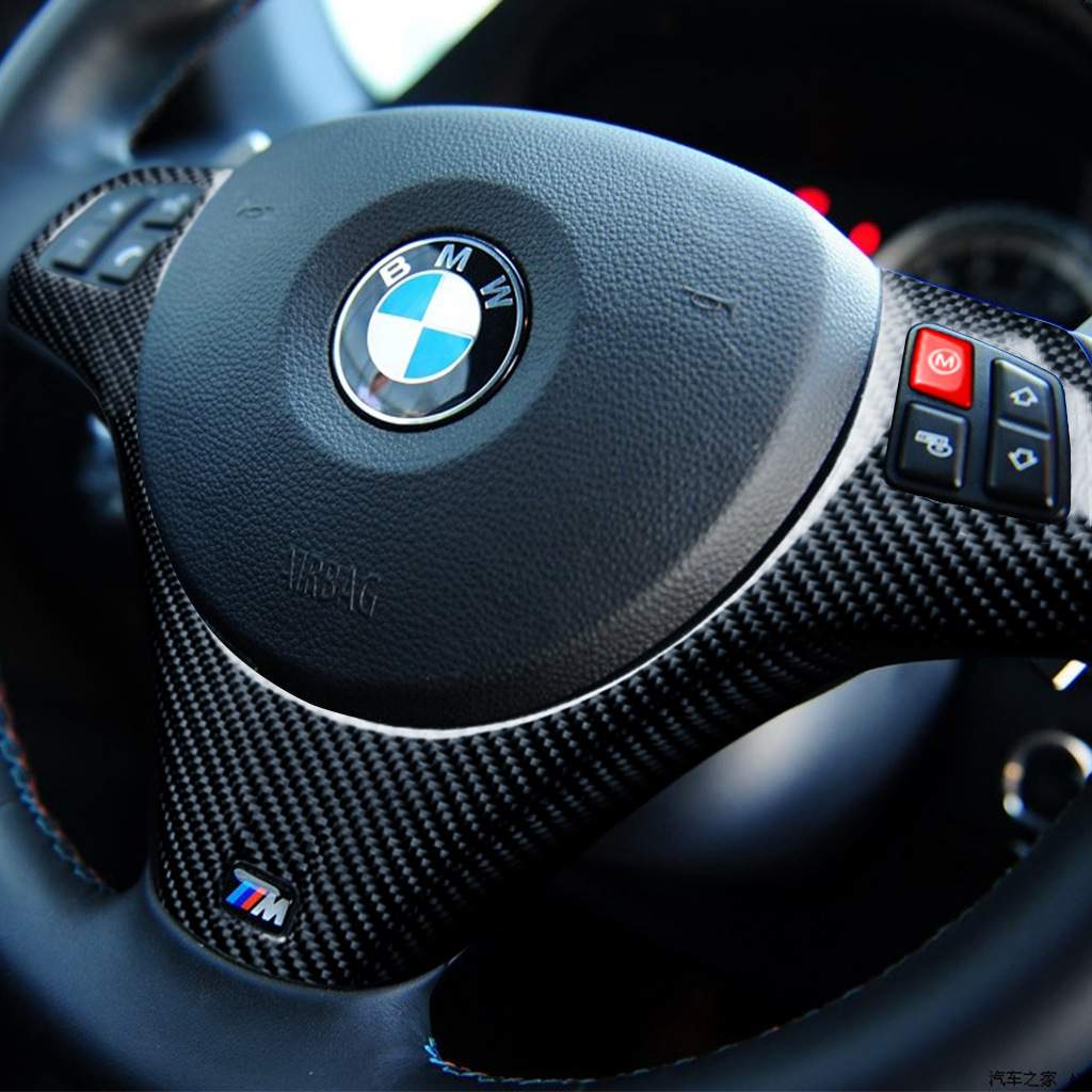 适用宝马BMW M3 E90 E92 E93方向盘贴碳纤维汽车改装饰框盖罩配件