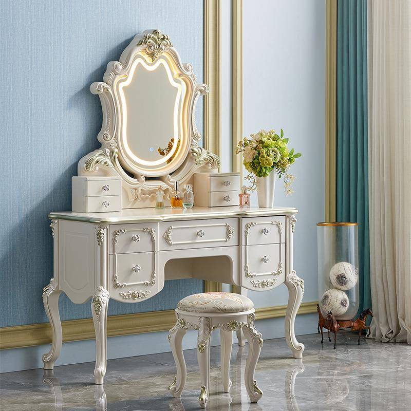 梳妆台欧式实木化妆桌奢华高档穿衣镜现代简约家具