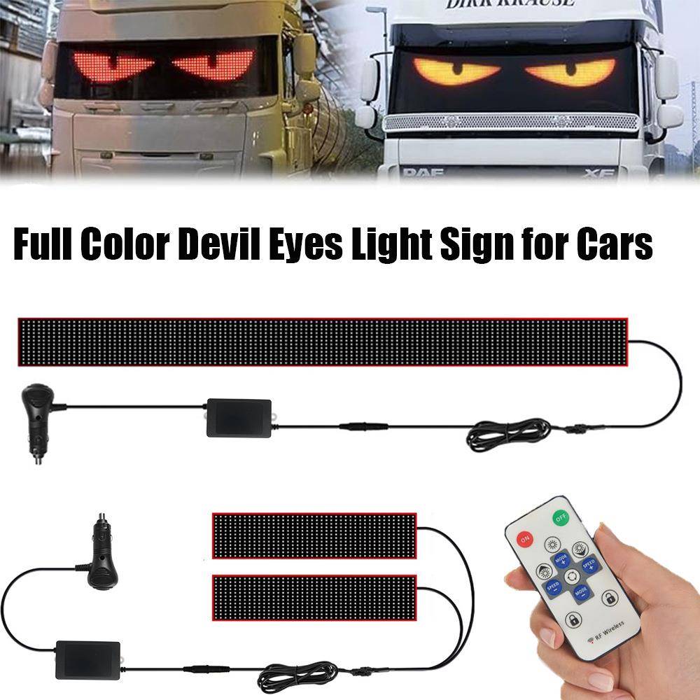 新品货车恶魔眼LED柔性屏动态眼睛灯遥控灯卡车车窗装饰贴氛围灯