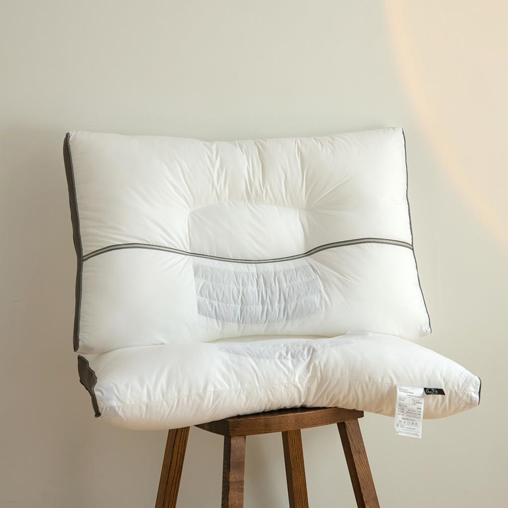 决明子护颈枕芯居家柔软柔肤舒适棉质枕头立体凹槽中高枕成人枕芯