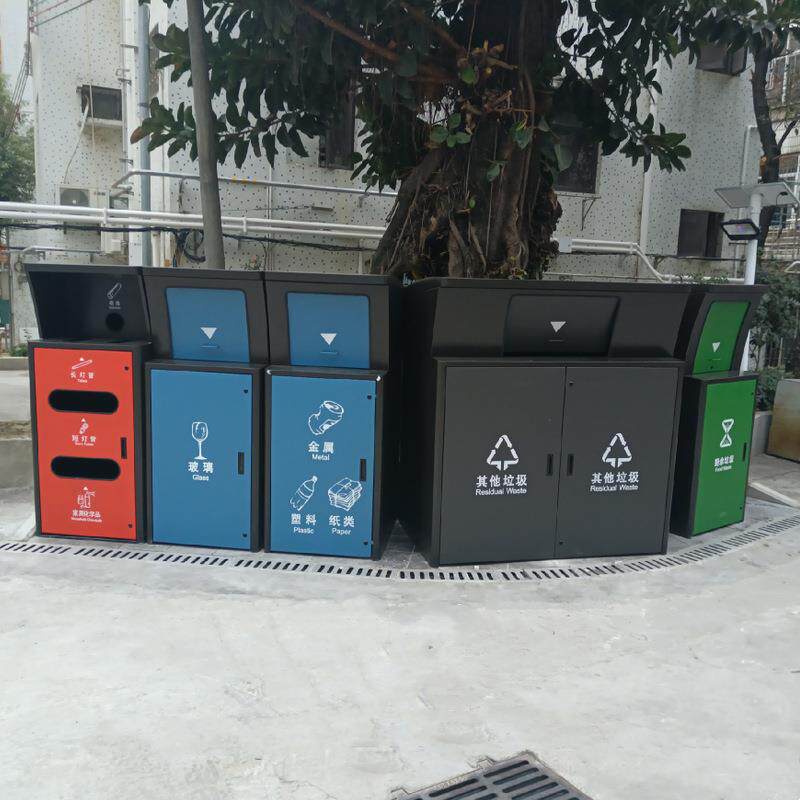 深圳红头文件垃圾分类桶收容器外罩有害玻金塑纸其他厨余垃圾桶