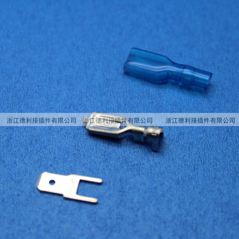 4.8带锁插簧端子系列PCB插片连接器187直插1套插簧+护套+插片