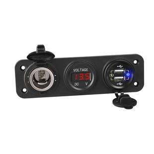 QC3.0双芯片快充usb汽车载充电器电压表250W点烟孔改装 面板 新品