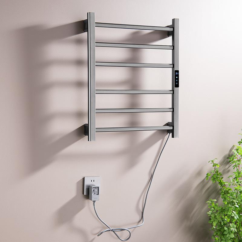 家用浴室卫生间智能数显电热毛巾杆浴巾架不锈钢碳纤维发加热恒温