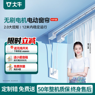 超静音小电机已接入米家app 大牛电动窗帘轨道智能全自动开隐藏式