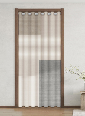 高级感门帘隔断帘空调挡风防冷气免打孔伸缩杆遮挡帘卧室客厅玄关