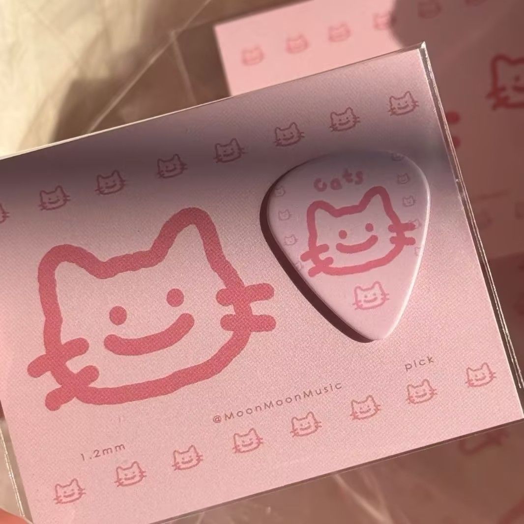 粉色小猫吉他拨片防滑耐磨
