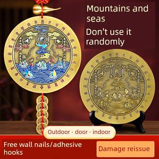 山海镇户外挂件室内纯铜全铜门卧室窗挂件乔迁八卦镜工艺品