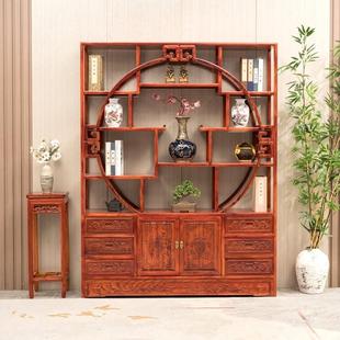 实木多宝阁博古架中式彷古家俱置物架榆木茶叶展示展示柜客厅隔间