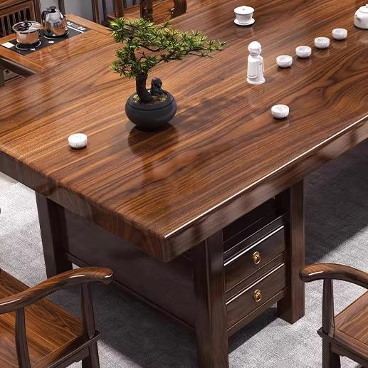 2025年新款简约现代岩板茶桌椅组合阳台烧水壶一体办公室茶台茶几