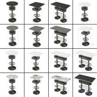 定制酒吧散台桌子音乐餐厅岩板大理石清吧高吧酒吧高脚桌子椅组合