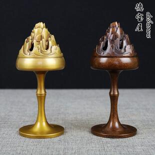 黄铜博山炉 纯铜博山炉 彷古铜香炉家用 香薰炉薰香炉创意 环香炉