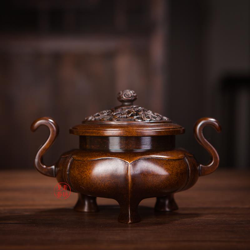 见素香坊2025主打 朝冠耳海棠熏炉 乾清宫和陈巧生制C139双落款-T
