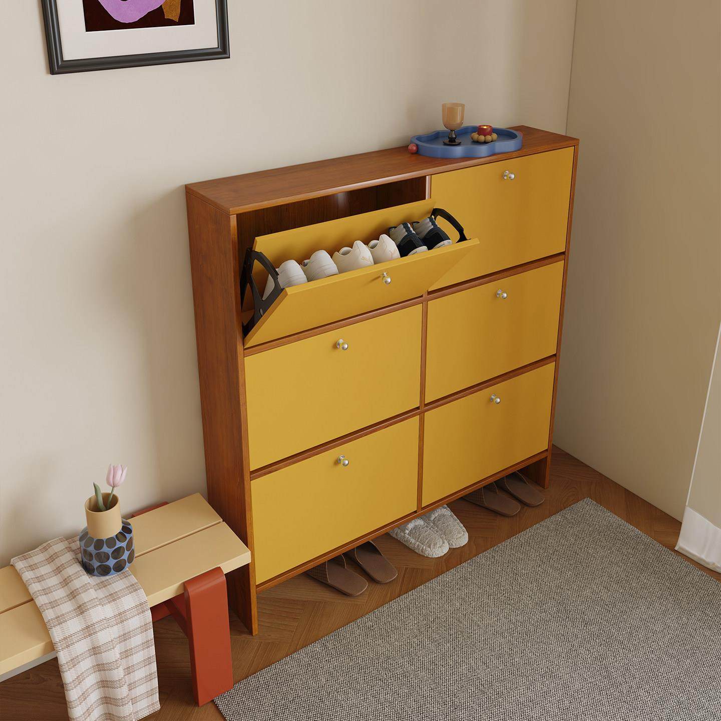 包豪斯门口入户玄关柜收纳省空间大容量储物防尘超薄翻斗双层鞋柜,住宅家具,鞋柜,淘宝优惠券,粉丝福利购,淘宝优惠卷