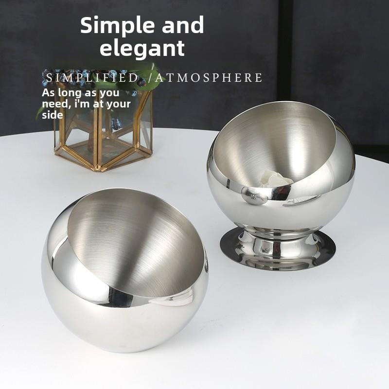 不锈钢桌面垃圾桶办公茶几果皮罐置物盒小号创意收纳桶迷你烟灰缸