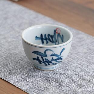 手写仿古釉缸杯主人杯茶杯陶瓷功夫茶具品茗杯单杯创意个人专用杯