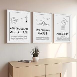 学校教室装饰画励志墙画数学家物理家笛卡尔欧几里德牛顿海报挂画