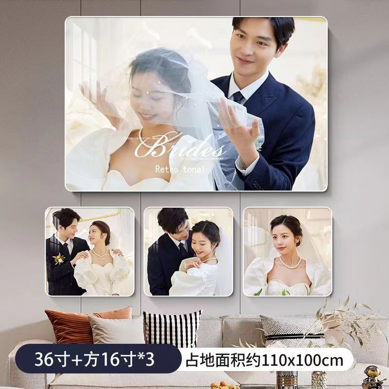 照片墙组合相框挂墙儿童周岁百日照洗照片打印放大结婚照摆台装饰