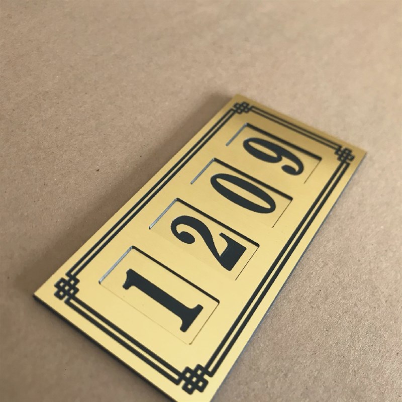 金色可移动数字门牌插槽可更换数字门牌带磁吸磁铁门牌号码牌定制