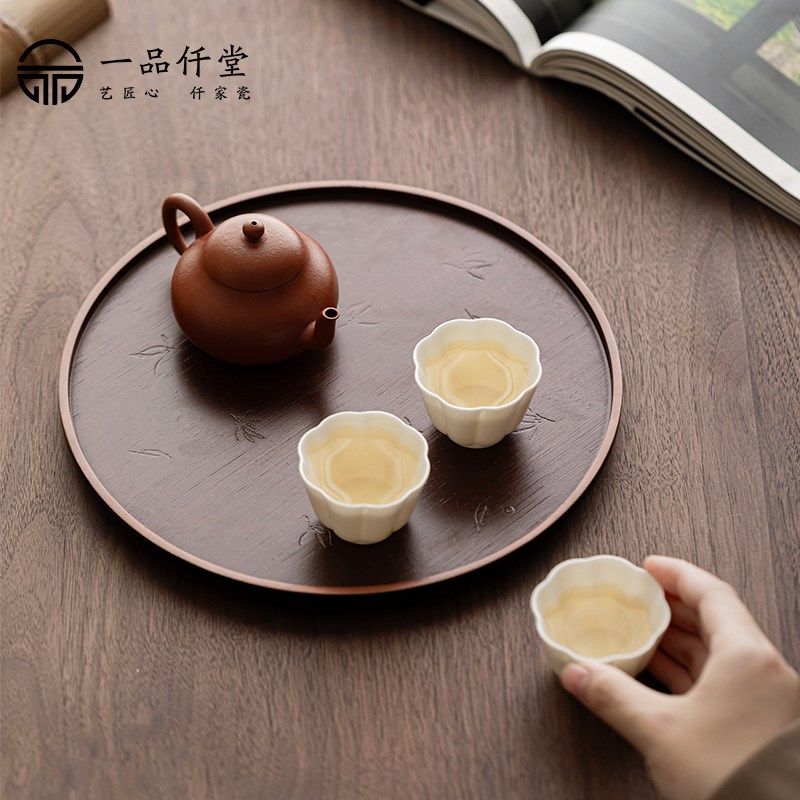 天然竹制托盘创意披萨竹木茶盘中式长方形家用蛋糕竹水杯盘子竹制