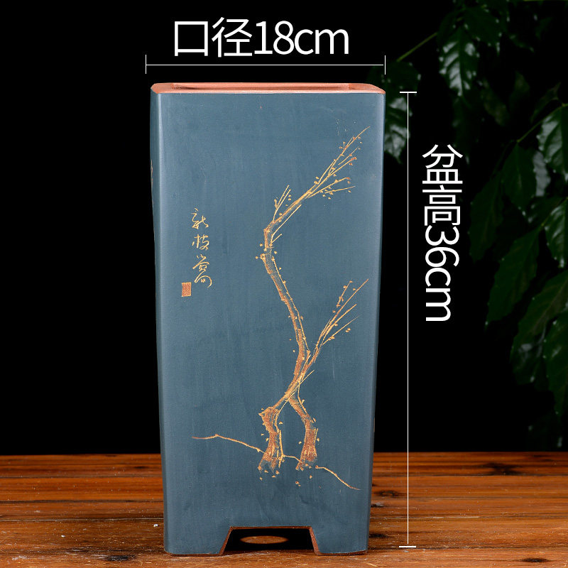 紫砂花盆特大四方造型花盆树桩绿植花卉君子兰花盆特价清仓免邮