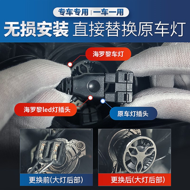 15-20款现代IX25led大灯远近一体H49005雾灯改装激光透镜汽车灯泡
