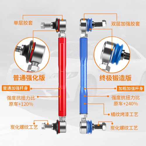 适用改装可调李子串平衡杆球头防倾杆汽车稳定杆气动前绞牙避震器