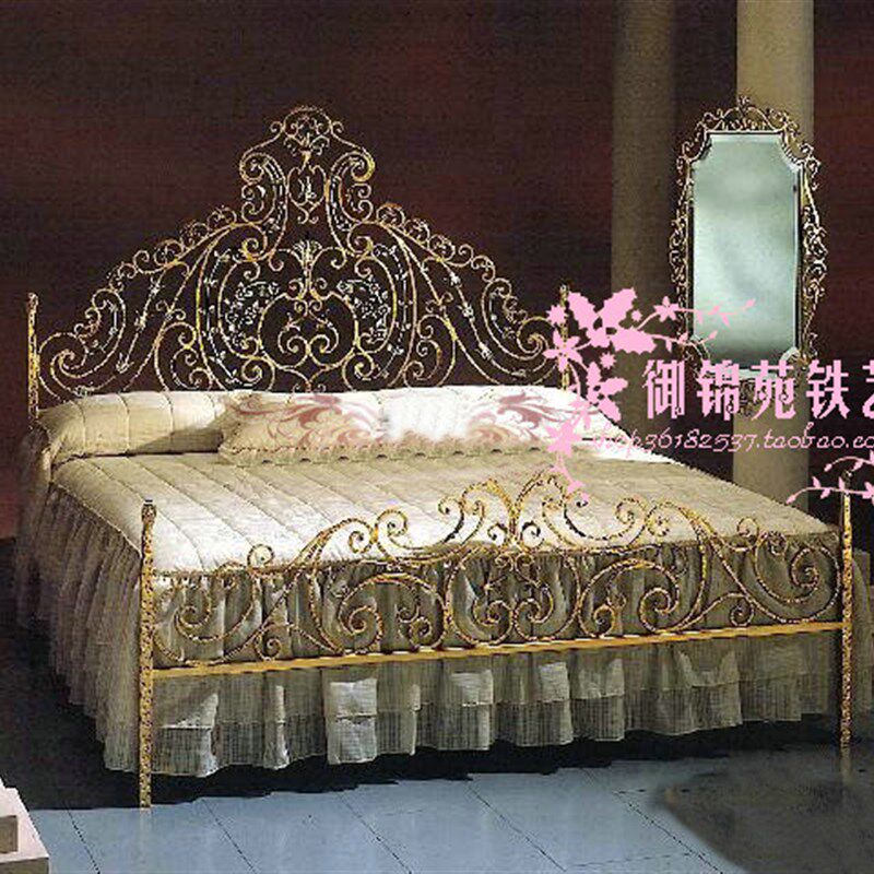 yD566欧式铁艺床 高档古典铁艺床 双人床 卧室床1.8米 铁床 定做