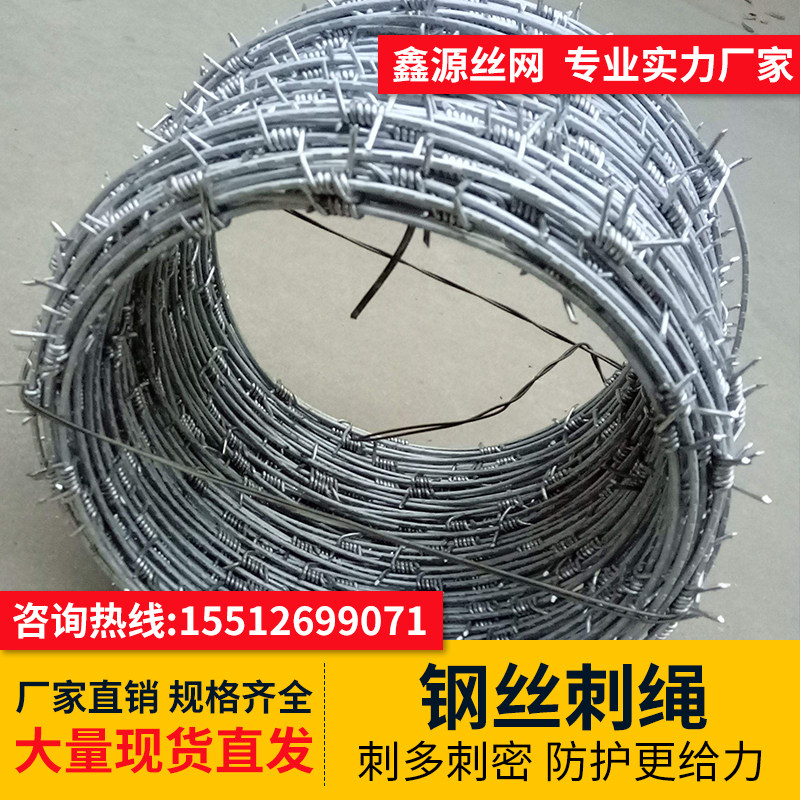 单股防锈刺绳防盗刺网镀锌刺丝滚笼围墙防护刺铁丝网围栏铁刺网