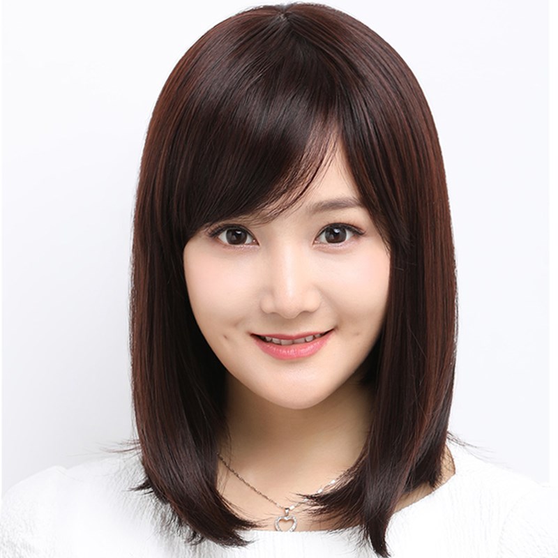 假发女中长发全头套式长直发自然气质斜刘海减龄新款发套假发套