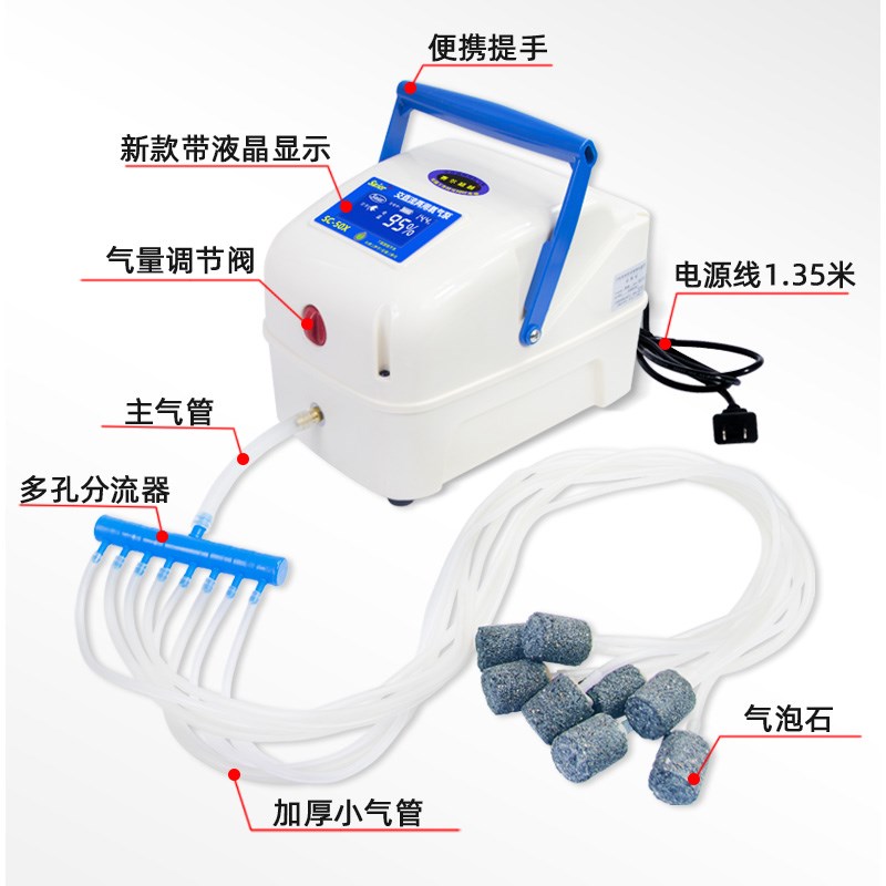 赛尔力霸增氧机卖鱼专用充电可携式家用氧气泵养鱼锂电两用增氧泵