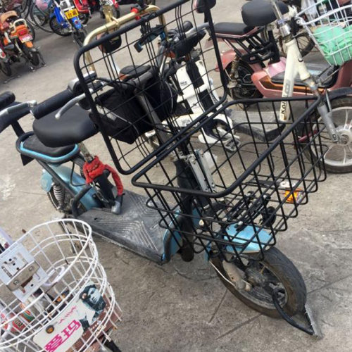 电动三轮自行车通用大带盖前后车篮子菜篓子外卖车筐内胆保温防水