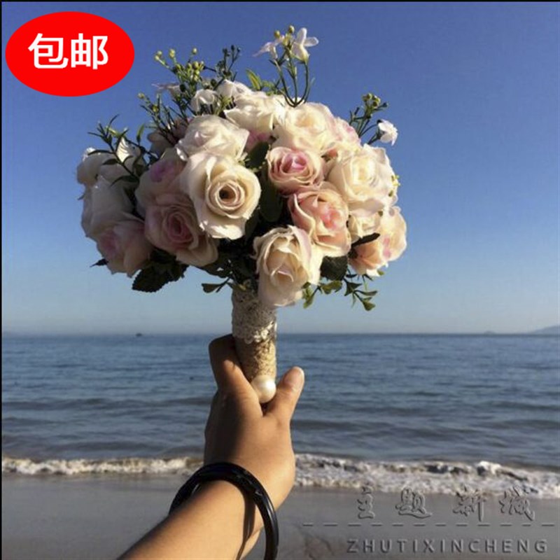 手捧花新娘仿真花领证登记婚纱拍照道具婚庆韩式婚礼花束订婚捧花