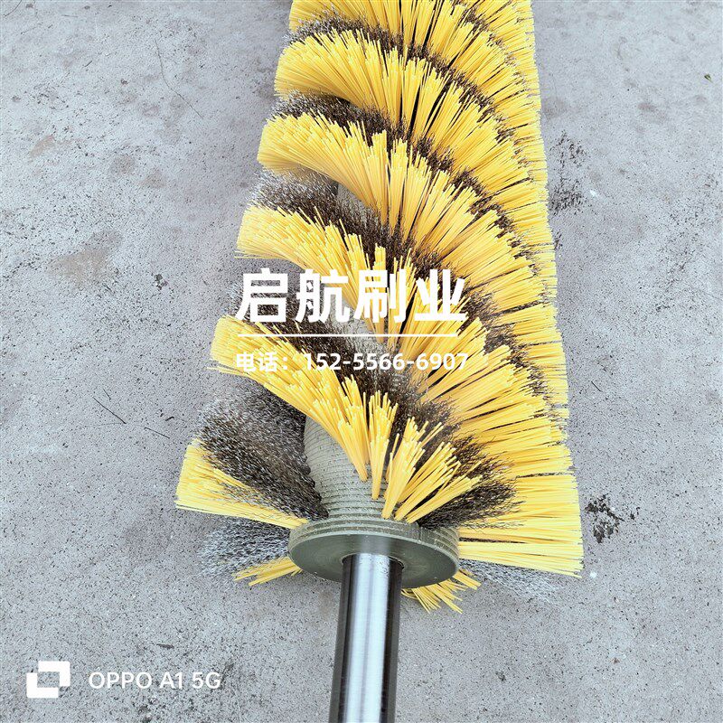 工业钢丝辊滚筒刷弹簧抛光除锈轮去毛刺缠绕软硬毛铜丝不锈钢镀铜