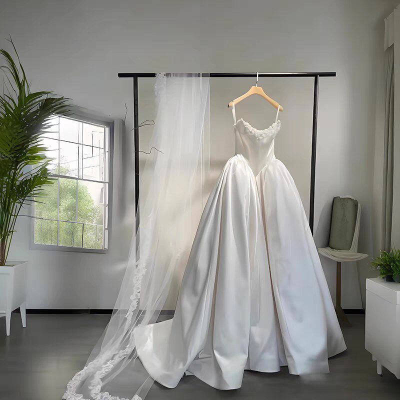 黑色落地婚纱展示架礼服架子汉服挂衣架中式秀禾陈列货架头纱挂杆