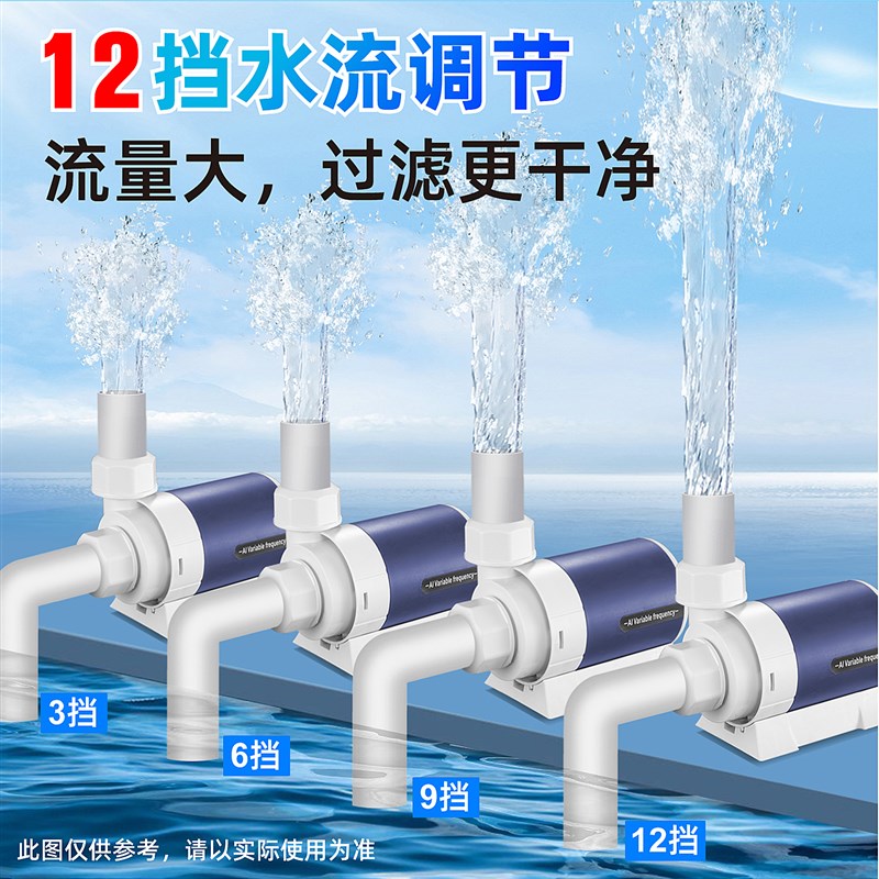 超静音鱼缸水泵水陆两用循环帮浦鱼池底吸潜水泵小型抽水泵变频水