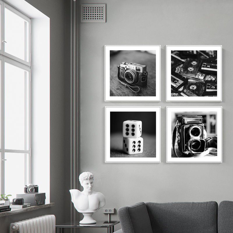 黑白装饰画客厅沙发背景墙画玄关卧室壁画时尚摄影海报高级感挂画