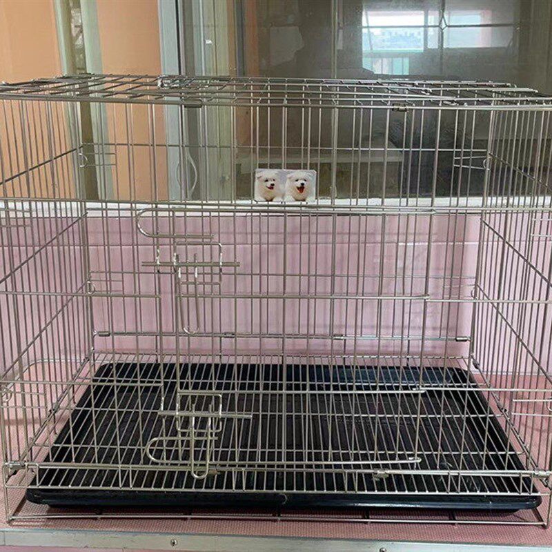 纯不锈钢宠物笼可折叠不生锈兔笼猫笼用品泰迪比熊狗笼子多省包邮