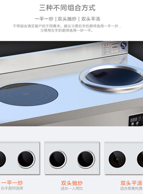 大功率商用电磁炉5000w双灶8000w双头380v三相电商用款3500w多头