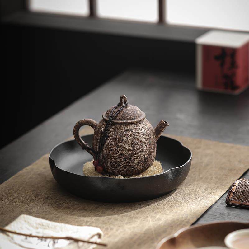 粗陶壶承储水式茶壶托盘陶瓷干泡台茶盘功夫茶具复古家用养壶茶承