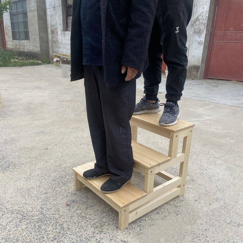 沙发凳脚踏衣柜登高梯二步梯床边凳脚踏家用实木二步梯多功能台阶