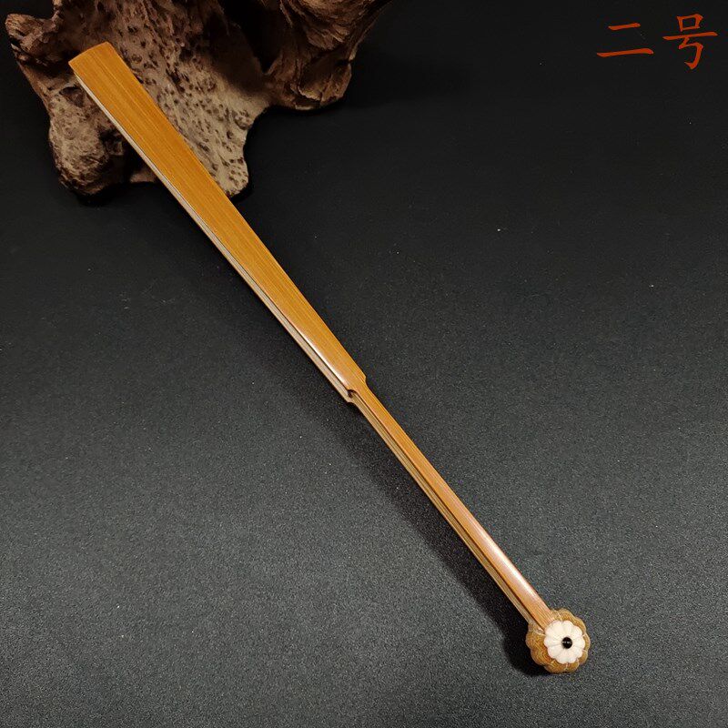 苏州老艺人制作老川料玉竹9.5寸重工镶嵌牛骨扇骨文玩折扇包邮
