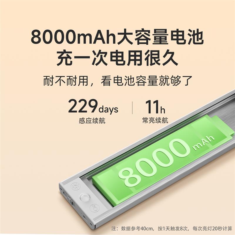 几光整体橱柜灯无线智能人体感应灯条磁吸厨房切菜照明灯充电
